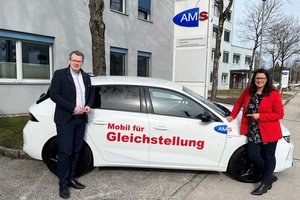 Frauen-Landesrätin Sara Schaar und AMS-Kärnten-Geschäftsführer Peter Wedenig. Foto: AMS Kärnten.