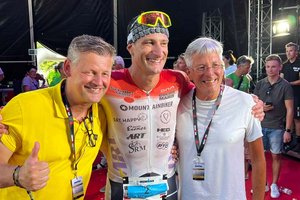 Ironman: Bürgermeister Scheider: „Alle sind Siegerinnen und Sieger über sich selbst“. Foto: Privat/KK