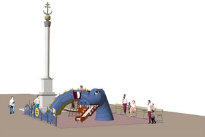 Visualisierung des neuen Spielplatzes am Alten Platz. Grafik: DI Beatrice Bednar
