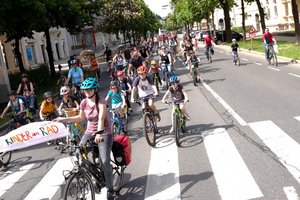 Kidical Mass-Fahrraddemo: Klein und Groß radelt wieder durch Klagenfurt. Foto: Radlobby