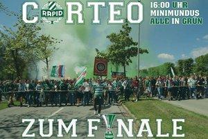 ÖFB-Cup-Finale: Tausende Rapidfans werden von Minimundus zum Wörthersee Stadion ziehen. Foto: Ultras Rapid