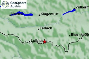 Erdbeben im Raum Ferlach mit der Magnitude 3.4. Grafik: zamg.ac.at