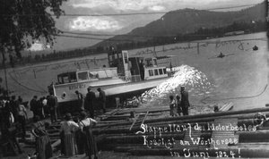 Wasserung der „Koschat“ (heute „Loretto“) Ende Mai 1924 in den Wörthersee. Foto: zVg