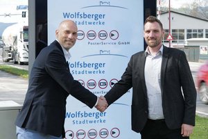 Geschäftsführer der Stadtwerke Wolfsberg DI Christian Schimik und Geschäftsführer der PSG Mag. David Kovacevic. Foto:  PSG