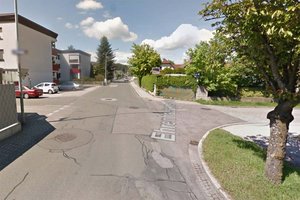 Hund im Kreuzungsbereich Ehrenhausener Straße - Leitenweg mit Rattengift vergiftet. Foto: Google Street View