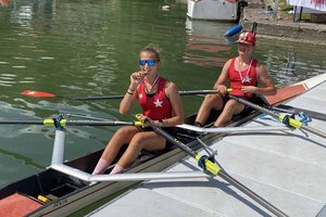 Pogacar und Eberhart bei der 33. internationalen Völkermarkter Sprintregatta. Foto: zVg