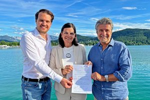 SPÖ-Klubobmann Luca Burgstaller, Landesrätin Marika Lagger-Pöllinger, SPÖ-LAbg. Stefan Sandrieser. Foto: SPÖ-Landtagsklub Kärnten