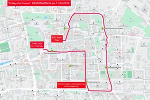 Die Route der Klima-Demo durch Klagenfurt