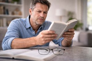 Eine Gleitsichtbrille hilft beim Sehen in Nähe und Ferne