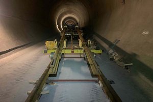 Gleisbau im Koralmtunnel gestartet. Foto: Rhomberg Bahntechnik