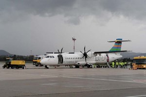 Erstflug der schwedischen Fluggesellschaft Braathens für Austrian Airlines. Foto: KlagenfurtAirport