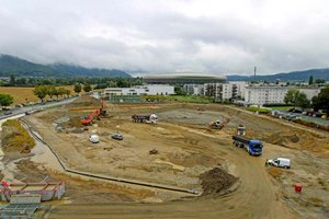 Bauaushub für neues Hallenbad in Klagenfurt gestartet. Foto: Michael Stabentheiner