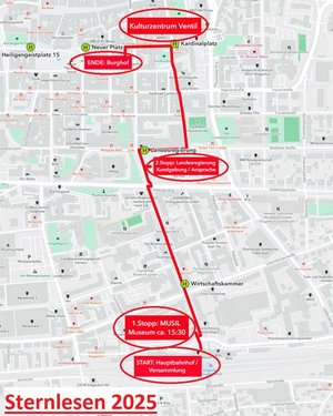Die Route des Sternlesefestivals mit Lesekarawane