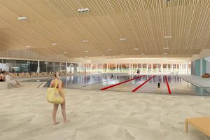 Ein Blick ins Innere des neuen Klagenfurter Hallenbades