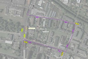 PKW- und Busverkehr wird über die Morogasse umgeleitet. Visualisierung: CCE Ziviltechniker