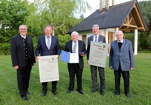 Ebenthal: Ex-Bürgermeister Franz Felsberger Ehrenbürgerschaft verliehen. Foto: LPD Kärnten/Krainz 
