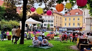 Entspannte Sommerstimung beim Urban Echo am Kardinalplatz. Foto: Mein Klagenfurt