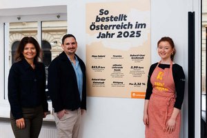 Lieferando Trend Edition 2025, v. l. Natascha Mauthner, Mathias Dech, Viktoria Fahringer. Foto: Adrian Almasan