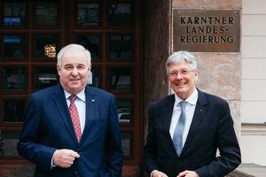 Steirischer Landeshauptmann Schützenhöfer zu Besuch in Kärnten. Foto: Büro LH Kaiser