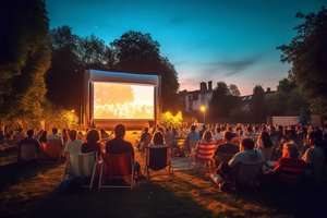 Erstmals in der 100-jährigen Geschichte des Strandbades wird der beliebte Treffpunkt für Alt und Jung zum Freiluftkino umfunktioniert. Über die Leinwand wird „Bohemian Rhapsody“ flimmern. Foto: KK