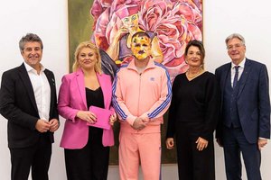 LAbg. Stefan Sandriesser, Magda Kropiunig, Tibor Taylor, Ute Liepold und LH Peter Kaiser. Foto: LPD Kärnten/Jannach