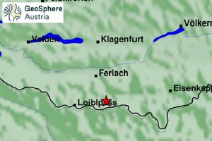 Erdbeben 8 Kilometer südlich von Ferlach. Grafik: GeoSphere Austria 