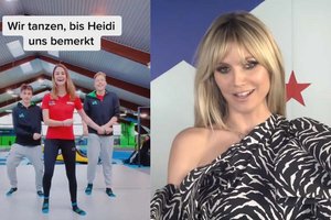 Heidi Klum steht auf Video von Jump Dome Klagenfurt. Foto: Screenshot YouTube