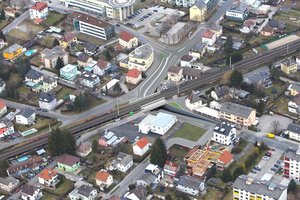 Luftaufnahme der Bahnunterführung Waidmannsdorf. Foto: ÖBB/Poltnigg und Klammer