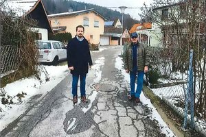 Desolater Zustand: Sanierung Schlosserweg in Viktring