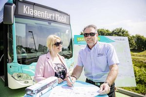 Startschuss für Info-Tour zur Buslinien-Umstellung. Foto: Madlin Peko/Verkehrsverbund Kärnten