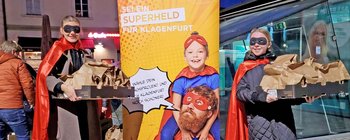 Superhelden-App: Gesunde Jause am Heiligengeistplatz ausgeteilt