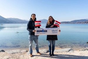 Renndirektor Patrick Schörkmayer und Sportstadträtin DI Constance Mochar freuen sich schon auf die 27. Auflage des Ironman Austria in Klagenfurt am 14. Juni. Foto: StadtKommunikation / Zechner
