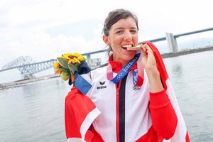 Völkermarkterin Magdalena Lobnig holt Bronzemedaille im Rudern bei Olympischen Spielen in Tokio. Foto: APA/Georg Hochmuth