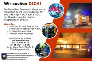 Mitglieder gesucht: Die FF Hauptwache Klagenfurt lädt zum Informationstag