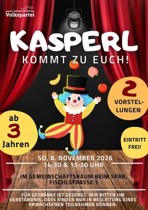 Der Kasperl kommt am 8. November nach Fischl