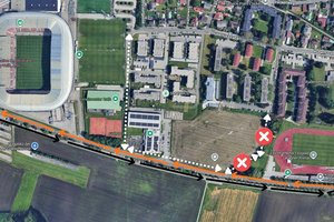 Bauarbeiten am Südring auf Höhe der Hallenbad-Baustelle