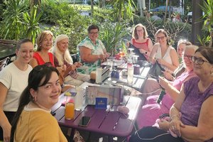 Neun Wochen lang wurde quer durch Klagenfurt gestrickt. Foto: stoffundchic