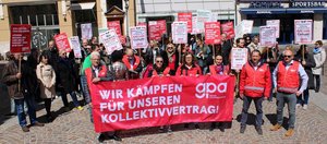 Beschäftigte des privaten Bildungsbereiches demonstrierten heute in Klagenfurt. Foto: ÖGB Kärnten
