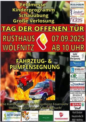 Einladung zum Tag der offenen Tür bei der Feuerwehr Wölfnitz
