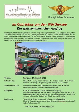 Mit dem Cabriobus rund um den Wörthersee