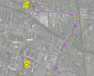 Für den LKW-Verkehr erfolgt die Umleitung stadtauswärts über die Kraßniggstraße. Visualisierung: CCE Ziviltechniker