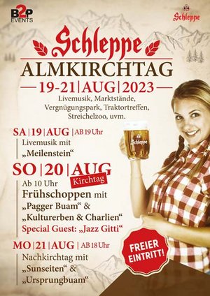 Plakat Schleppe Almkirchtag