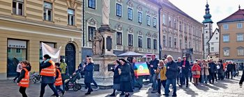 Friedensmarsch: Demo für den Frieden zog am Karfreitag durch Klagenfurt