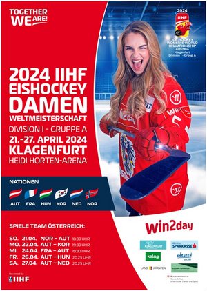 IIHF Dameneishockey WM IA von 21. bis 27. April in der Heidi-Horten-Arena in Klagenfurt