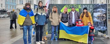 Wanderausstellung in Klagenfurt für das Volksbegehren „Russland = Terrorstaat“