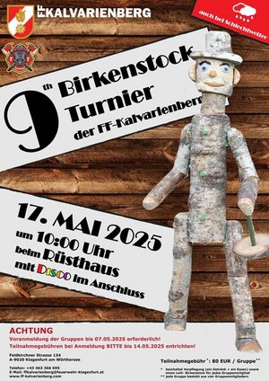 Die FF Kalvarienberg lädt zum 9. Birkenstockturnier ein