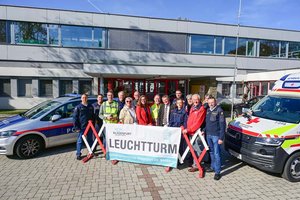 Für eine Blackout-Übung der Stadt wurde am Mittwoch der Leuchtturm VS Welzenegg aktiviert. Foto: StadtKommunikation/Hronek