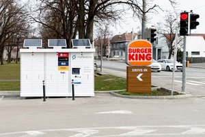 Das Bild zeigt den Standort an der Burger King Filiale in Sankt Pölten. Foto: myflexbox 