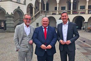 SPÖ-Klubobmann Herwig Seiser, Armin Geißler und SPÖ-Landesparteivorsitzender Daniel Fellner. Foto: KK