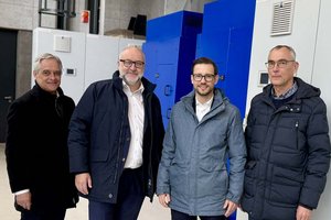Heinz Koch (Segmentleiter Wärme), STW-Vorstand Erwin Smole, Landesrat Sebastian Schuschnig und Walter Bogner (Abteilungsleiter Wärme-Netz). Foto: Büro Schuschnig
